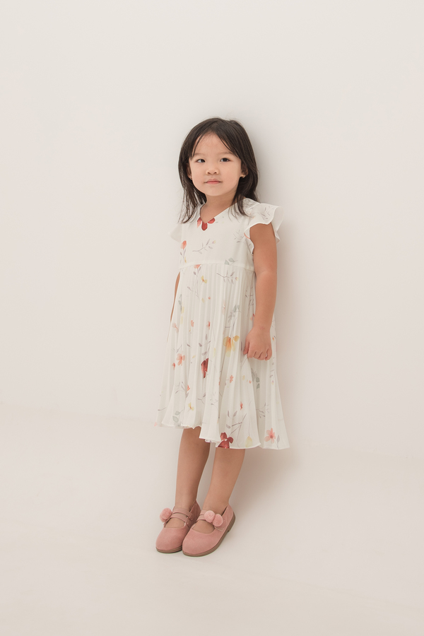 KIDS Bouquet Pleated Dress