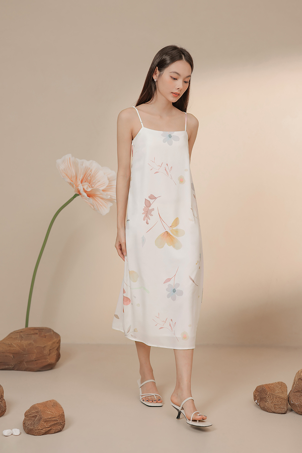 Bouquet Slip Midi Dress