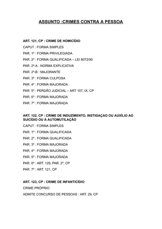Direito Civil e Direito Penal - Dos Crimes Contra a Pessoa