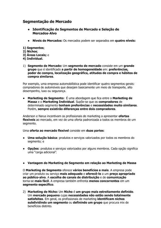 Vendas e Negociações - Segmentação de Mercado