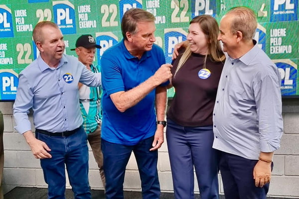 Prefeita de Canoinhas com Jair Bolsonaro e Jorginho Mello