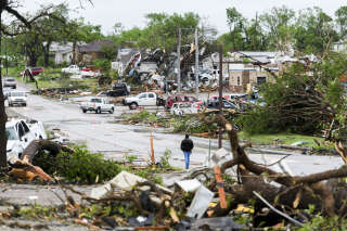 La ville de Sulphur dans l’Oklahoma après le passage d’une série de tornades, le 28 avril 2024.