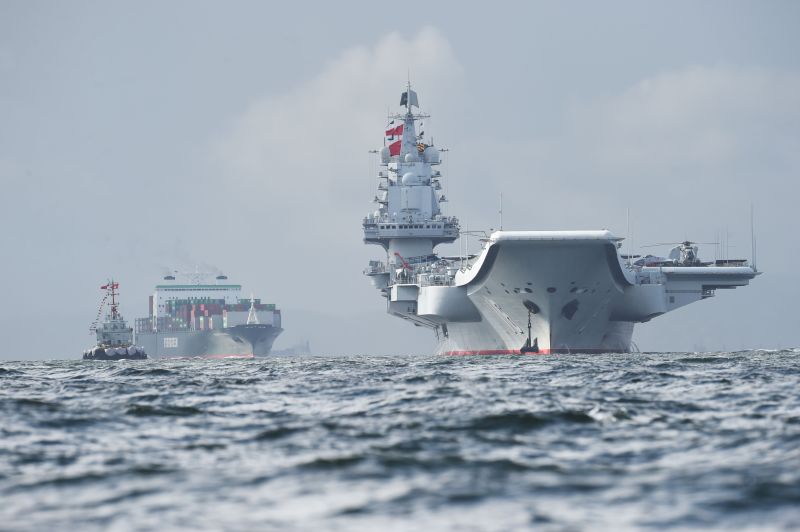 Chinese aircraft carrier Liaoning arrives in Hong Kong.