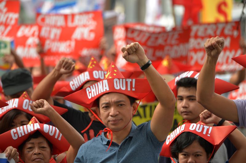 Filipinos protest China in the South China Sea.