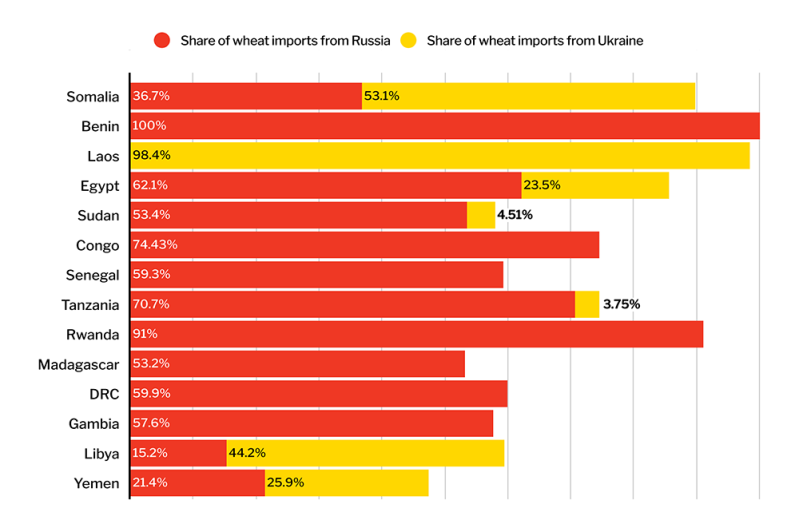 Least Developed Countries are Heavily Dependent on Russian and Ukrainian Wheat Exports