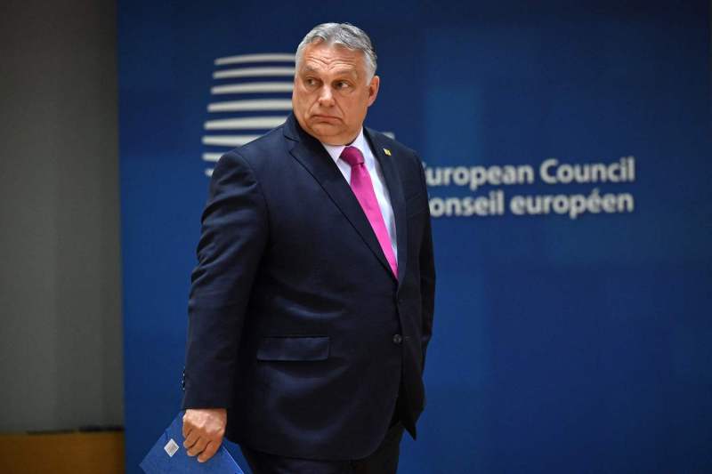 Hungarian Prime Minister Viktor Orban arrives for a European Council meeting.