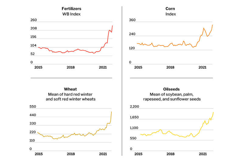 Unusually High Prices of 5-Staple Foods and Agricultural Inputs Threaten Food Security