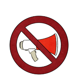 icon of a megaphone that is crossed out
