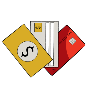 illustration with three credit cards