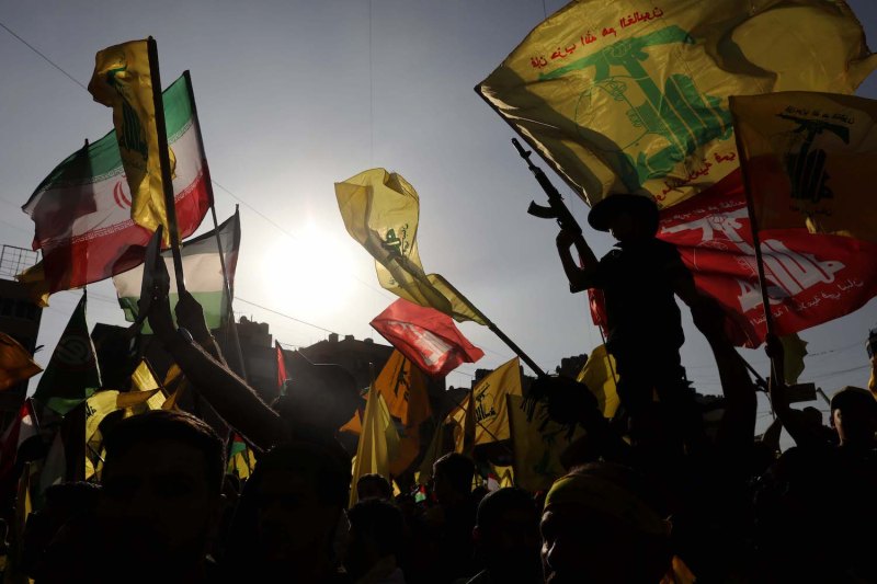 Supporters of Hezbollah gather at Ashura Square in the southern suburbs of Beirut to listen to the speech of the secretary-general of Hezbollah, Hassan Nasrallah, on Nov. 3.
