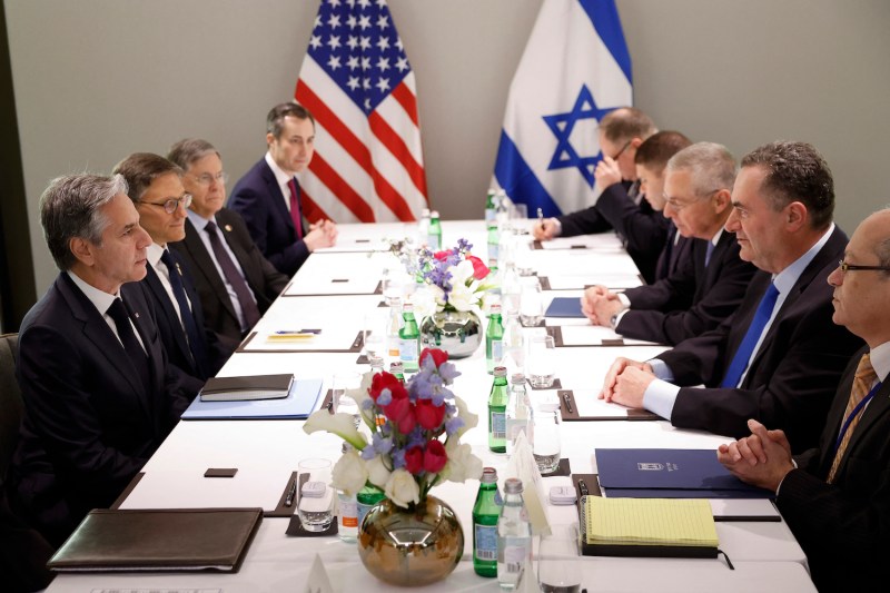 U.S. Secretary of State Antony Blinken meets with Israeli Foreign Minister Israel Katz.