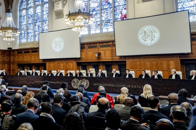 The International Court of Justice convenes at The Hague prior to a verdict announcement on Israel.
