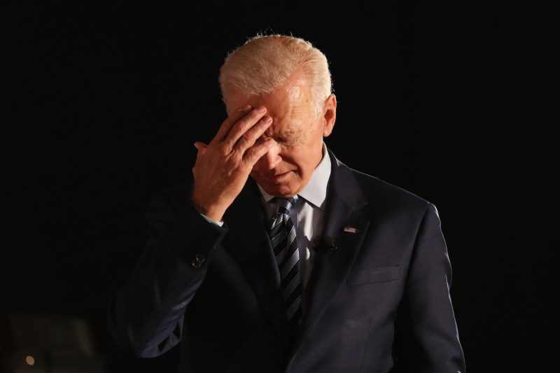 U.S. presidential candidate Joe Biden pauses as he speaks during a candidate forum.