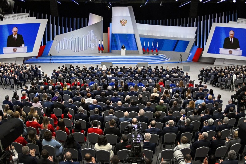 Russian President Vladimir Putin delivers his annual State of the Nation address.