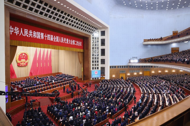 A general view of the opening session of the National People’s Congress in the Great Hall of People in Beijing on March 5.