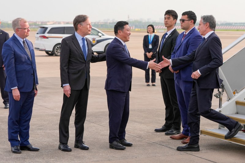 U.S. Secretary of State Antony Blinken arrives in Shanghai.