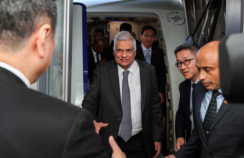 Sri Lankan President Ranil Wickremesinghe arrives for the third Belt and Road Forum for International Cooperation in Beijing.