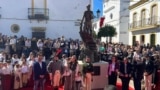 Открытие памятника Риего в городке Кабесас-де-Сан-Хуан, 2023