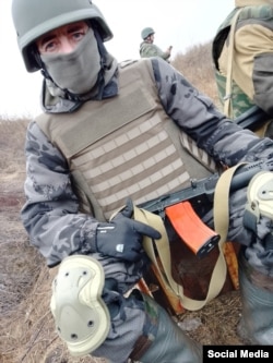 Российский военный на Кадамовском полигоне, декабрь 2022 года