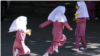 School students wearing the compulsory hijab