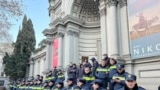 Georgia -- Police near National Gallery, Tbilisi; 12feb2023