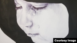 Это изображение плачущего ребенка Тамара Качаленко рисовала в перерывах между российскими обстрелами Херсона