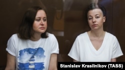 Svetlana Petriichuk and Yevgenia Berkovich were arrested in May last year on charges of justifying terrorism through the production of the play Finist -- The Brave Falcon.