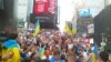 Украинские флаги в Нью-Йорке