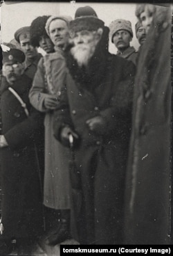 Григорий Потанин на митинге, посвященном независимости Сибири, Томск, 1918 год