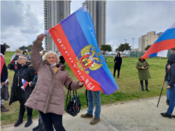 Митинг в поддержку российской агрессии против Украины. Израиль, 25 марта 2022 года