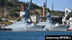 Носители крылатых ракет «Калибр» – малые ракетные корабли Черноморского флота РФ в Севастопольской бухте, архивное фото