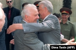 Эдуард Шеварднадзе и Борис Ельцин в Дагомысе, 1992