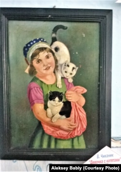 "Девочка с котятами", картина Владимира Чиканика