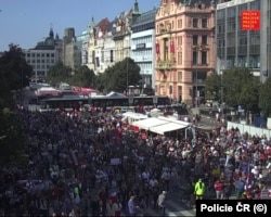 Антиправительственная демонстрация в Праге 3 сентября
