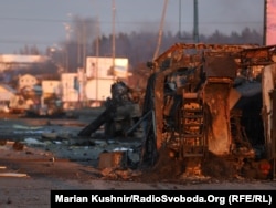 Разбитая колонна Росгвардии в Киевской области, 28 февраля 2022 года
