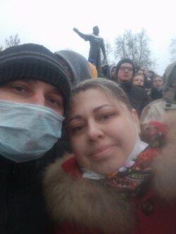 Диана Фадеева на оппозиционном митинге в Нижнем Новгороде