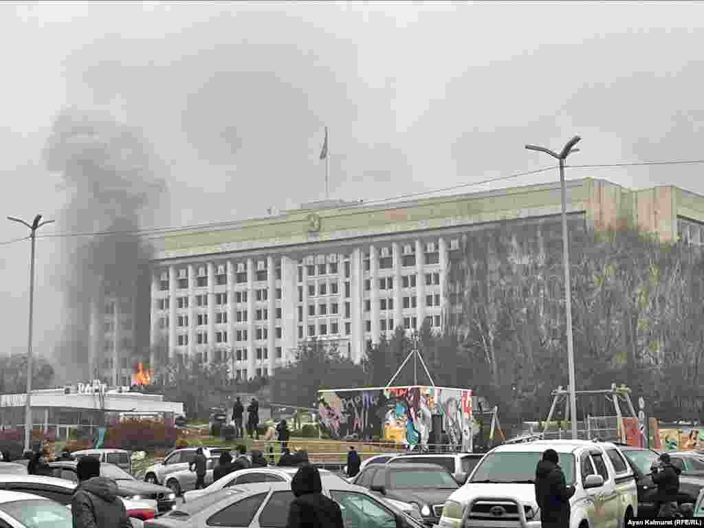 Пожар в акимате (мэрии) Алматы, 5 января 2022