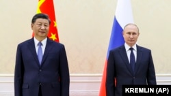 Си Цзиньпин и Владимир Путин на саммите ШОС в Узбекистане. Самарканд, 15 сентября 2022 года