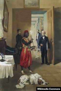 Михаил Зичи. Передняя во дворце. 1865