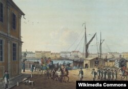 Бенжамен Патерсен. Вид на Английскую набережную с Васильевского острова. 1799
