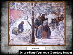 Работа художника Владимира Павлова, депортированного в трехлетнем возрасте с родителями в Сибирь из Калмыкии