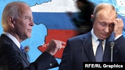 Джо Байден и Владимир Путин. Коллаж