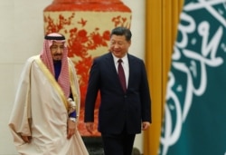 Король Саудовской Аравии Салман ибн Абдул-Азиз Аль Сауд в гостях у Председателя КНР Си Цзиньпина в Пекине. 2017 год