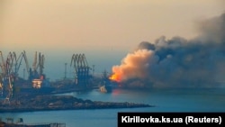 Последствия удара по порту Бердянск. Март 2022 года
