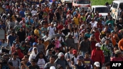 Участники "каравана мигрантов" в мексиканском штате Чиапас. 25 октября 2018 года