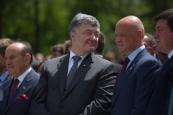 Мэр Одессы Геннадий Труханов (справа) и бывший президент Украины Петр Порошенко