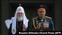 Патриарх Кирилл и министр обороны России Сергей Шойгу, 14 июня 2020 года