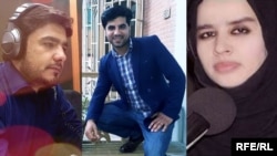 از راست به چپ: محرم درانی، عبدالله حنانزی و سباوون کاکر خبرنگاران رادیو آزادی که به تاریخ سی اپریل سال ۲۰۱۸ در کابل کشته شدند 