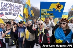 Протесты против российского вторжения в Украину. Вашингтон, 6 марта 2022 года