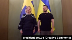 Премьер-министр Швеции Магдалена Андерссон в гостях у президента Украины Владимира Зеленского. Киев, 4 июля 2022 года